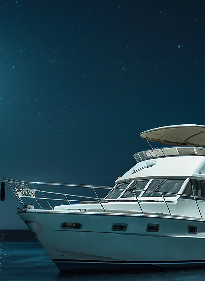 Yacht at night