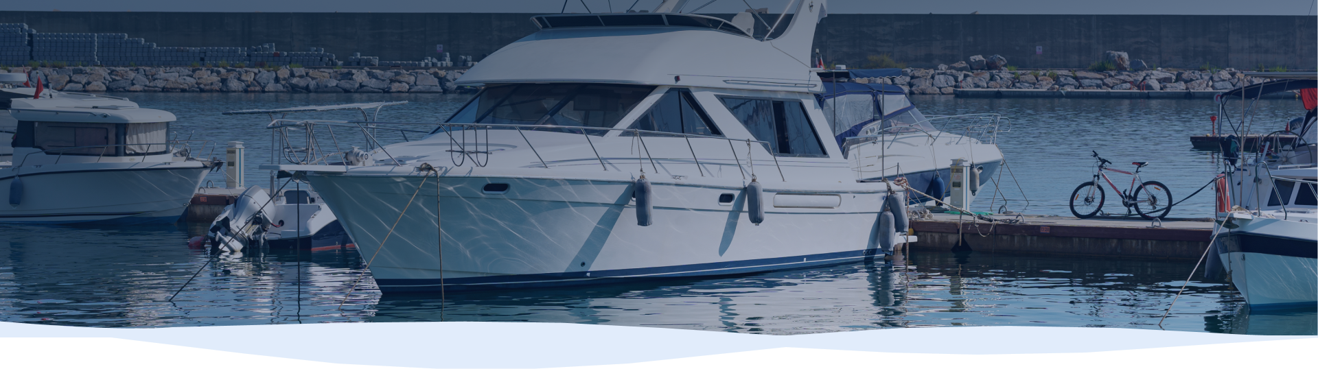 Marina with moored yachts